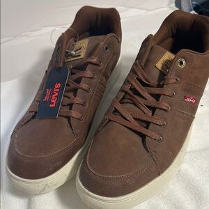 Levi's Brown Suede Sneakers with White Sole
